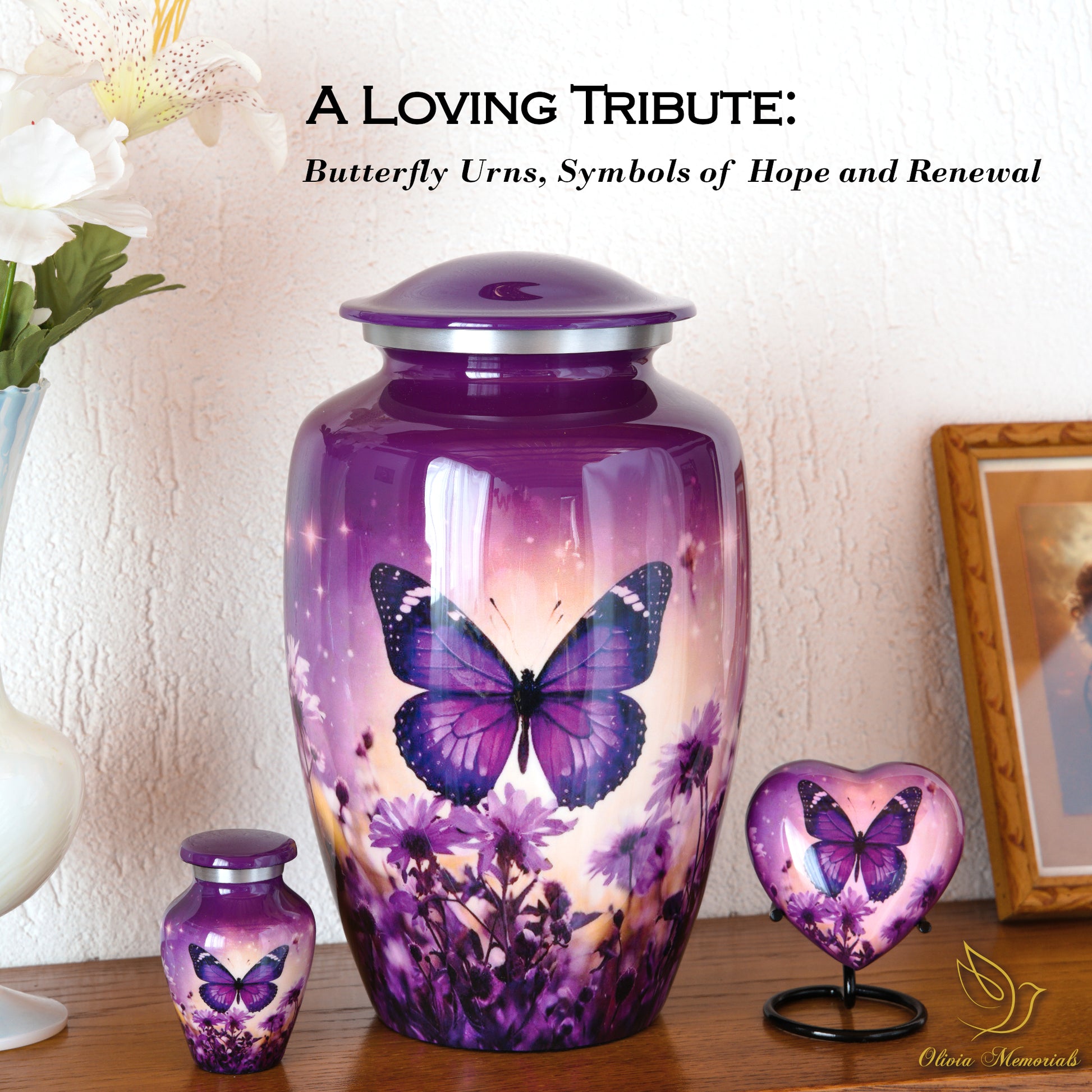 Purple hummingbird urns collection