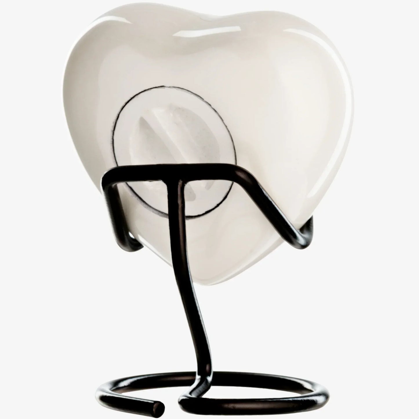 Heart-shaped angel wings cremation urn for ashes, keepsake size, view 12 - Olivia Memorials