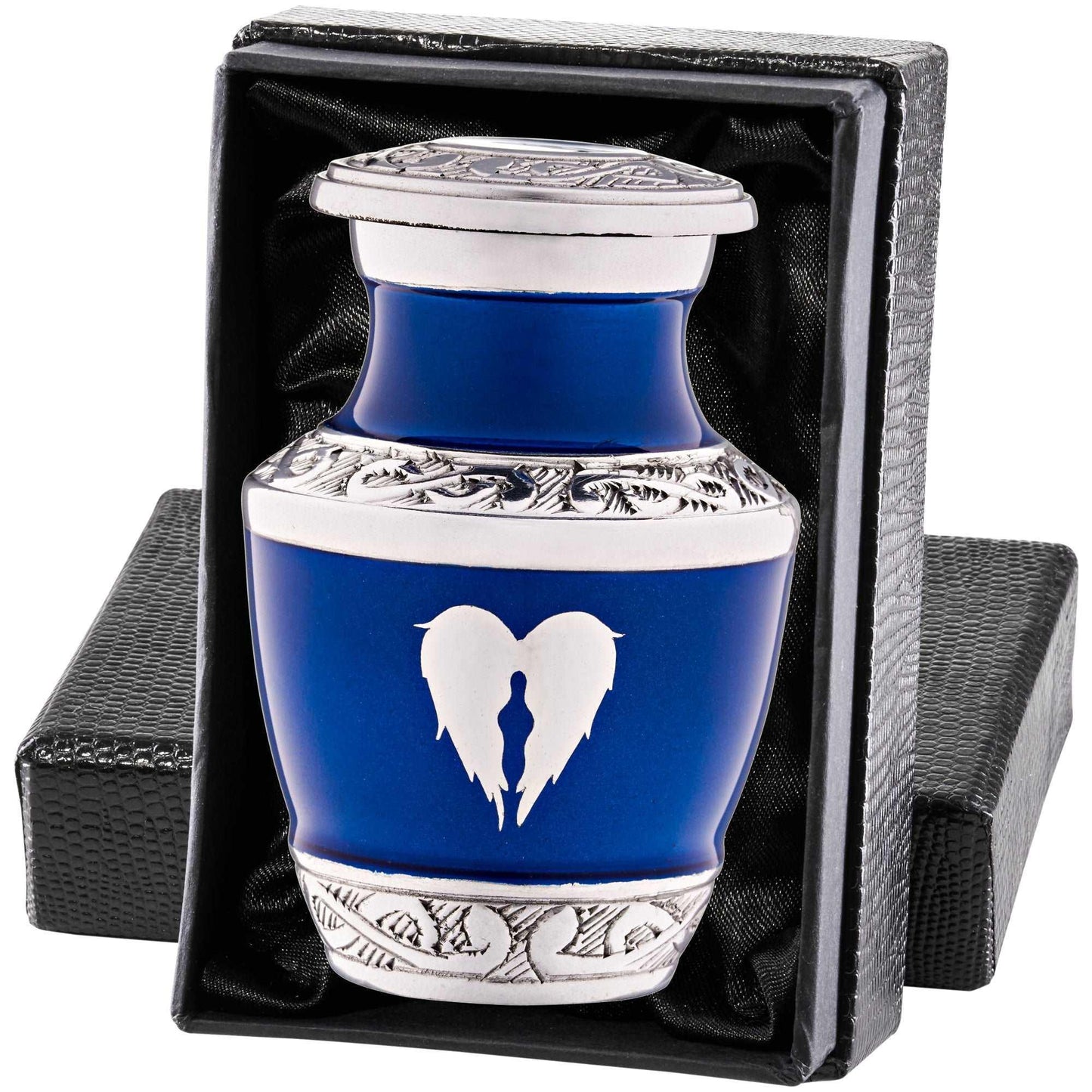 Cremation urn for ashes - 1urneWingBlue-principal-_1 - olivia-memorials