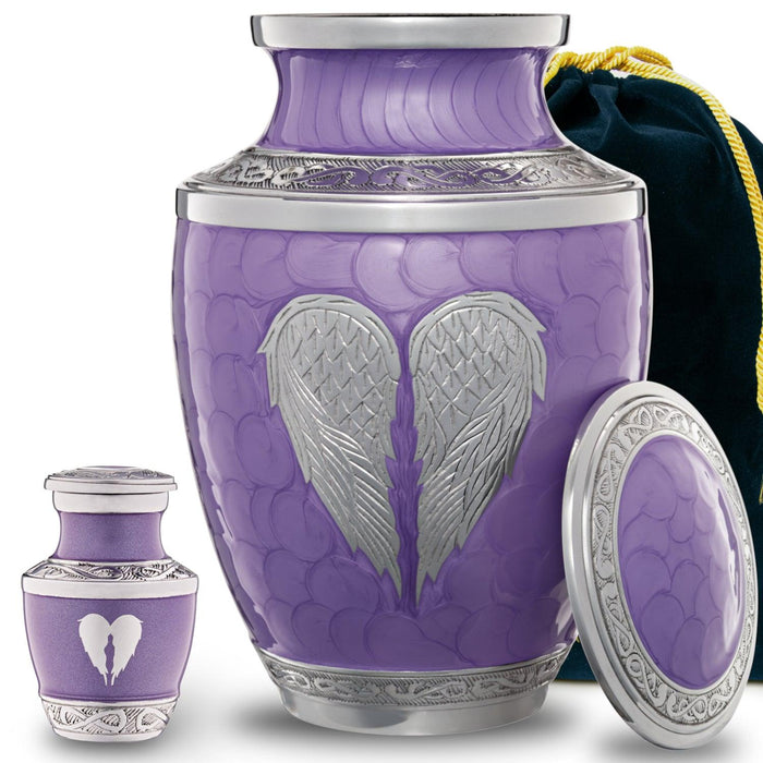 4 Small Purple Angel Wings Urns - olivia-memorials