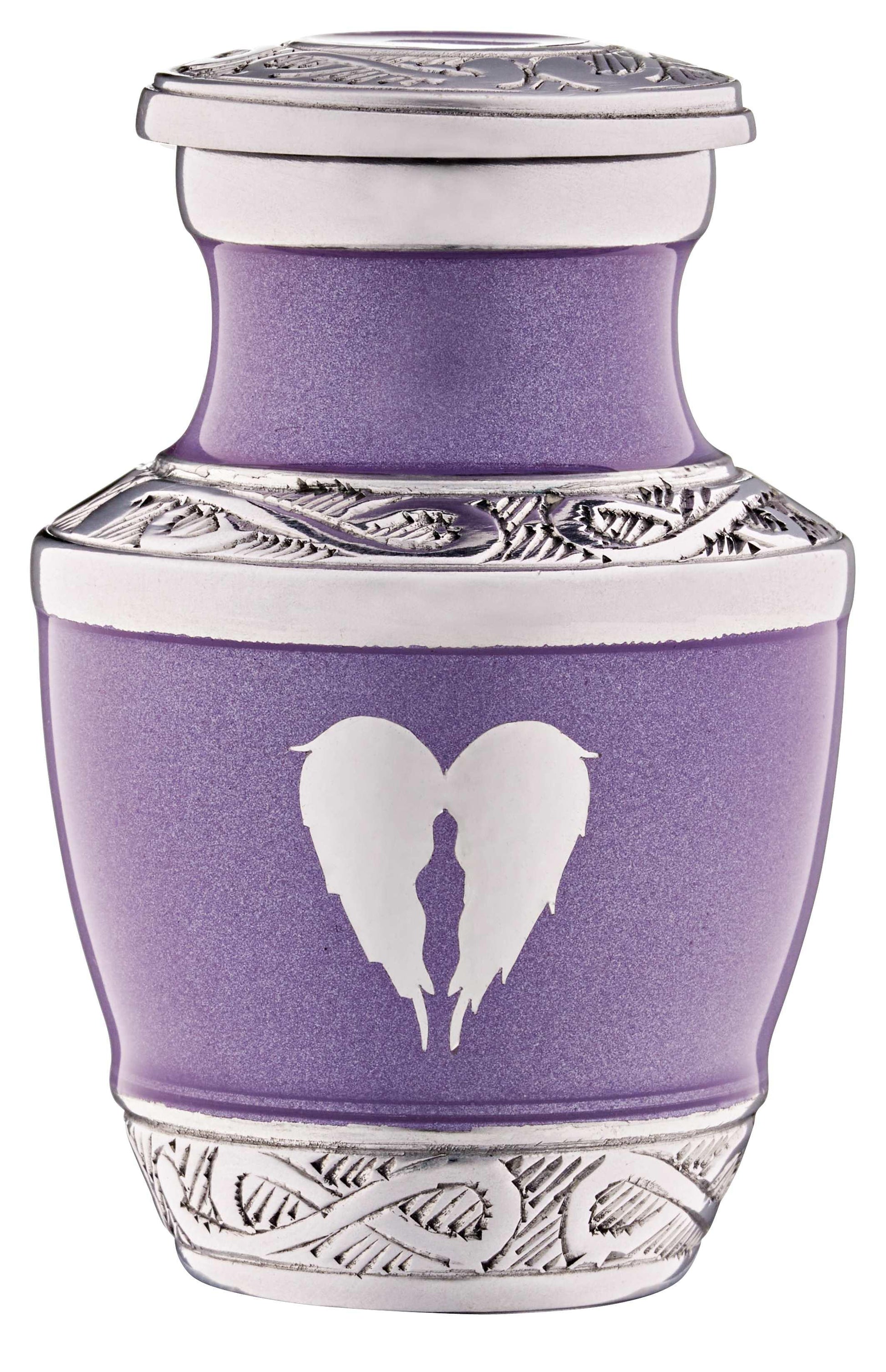 Small Purple Angel Wings Urn