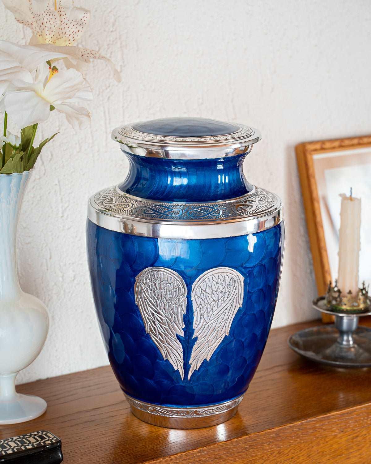 Blue Angel Wings Urn