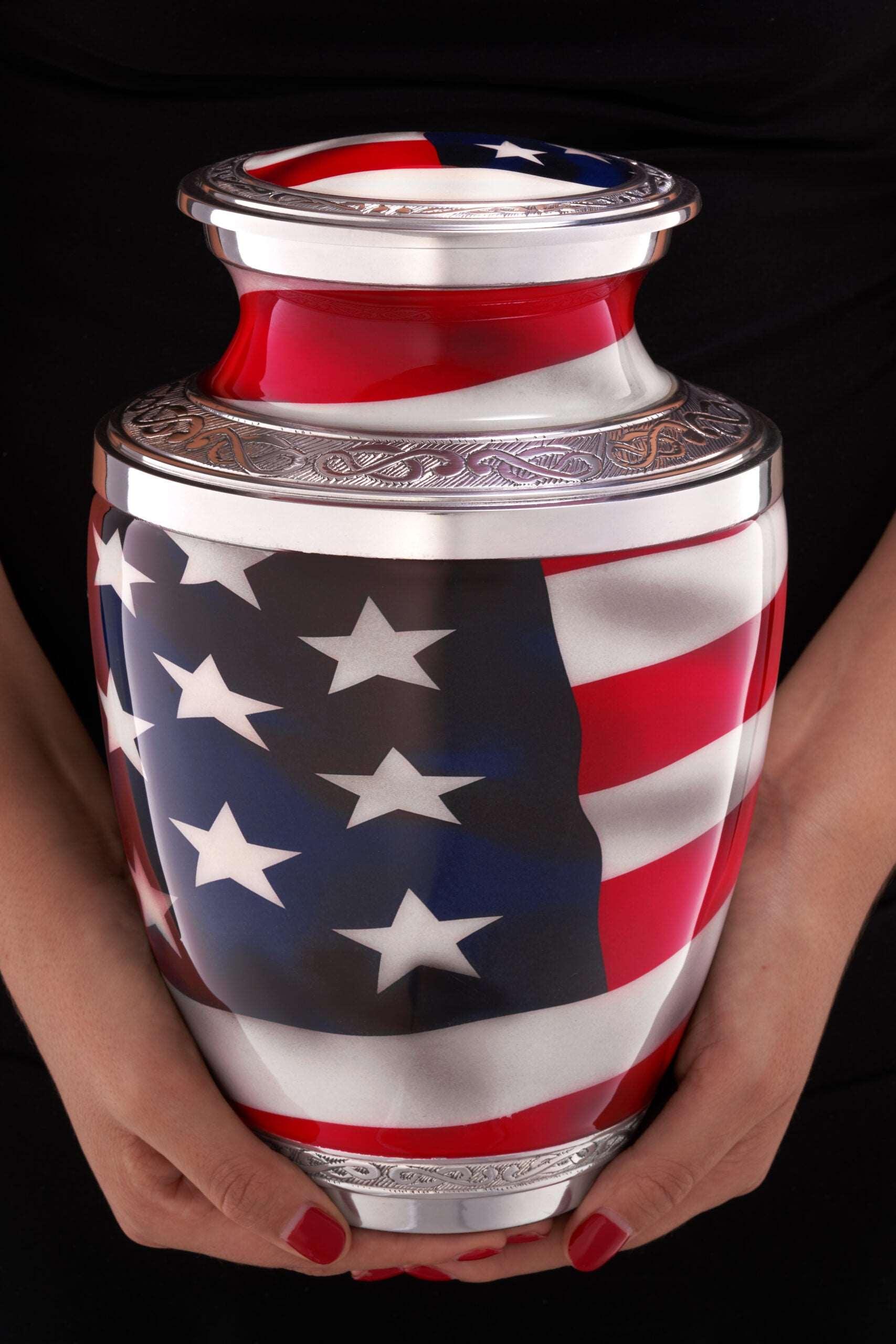 American Flag Patriotic Urn