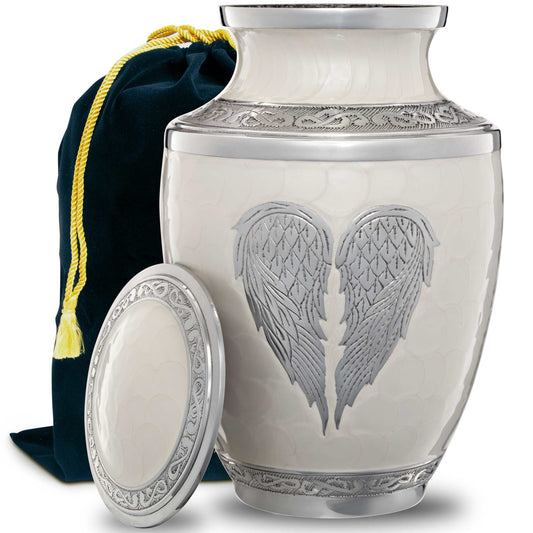 White Angel Wings Urn