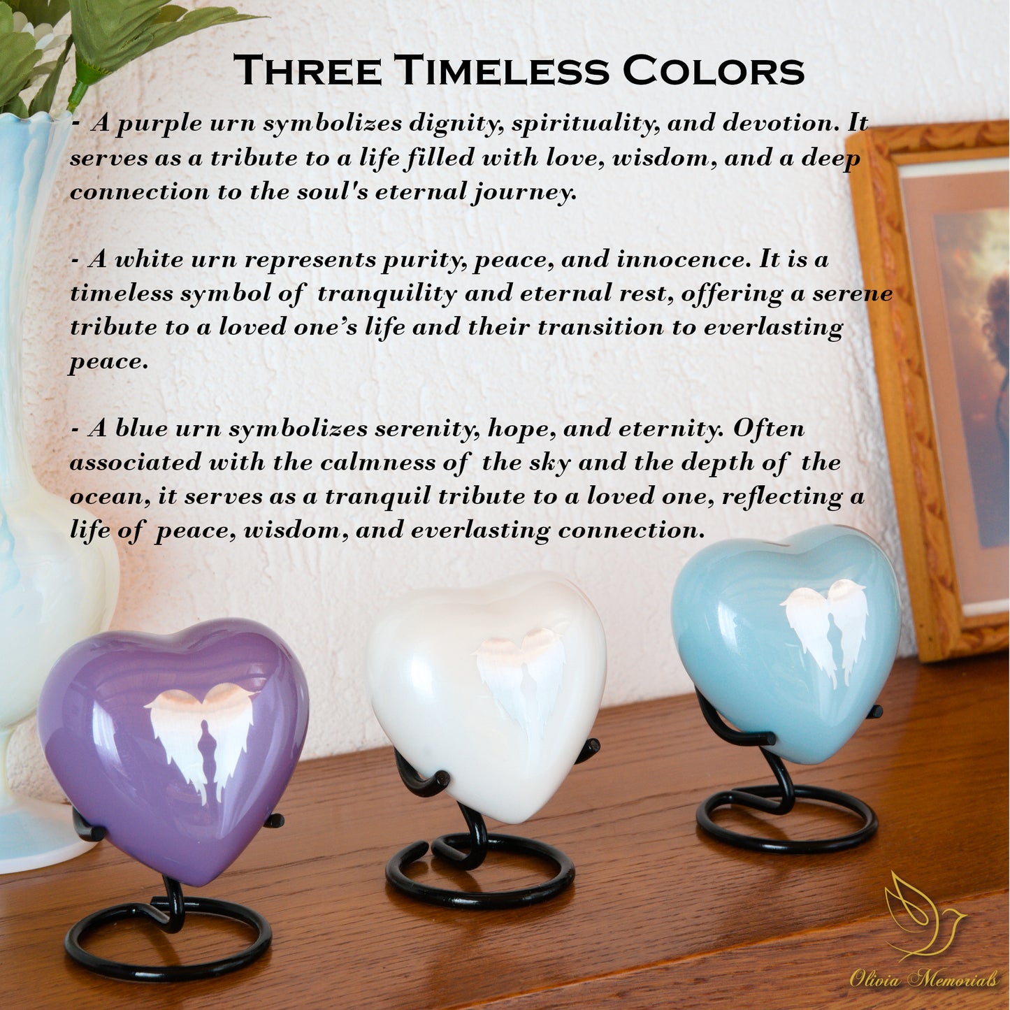 Small Angel Wings Urns - Heart Shaped Keepsakes