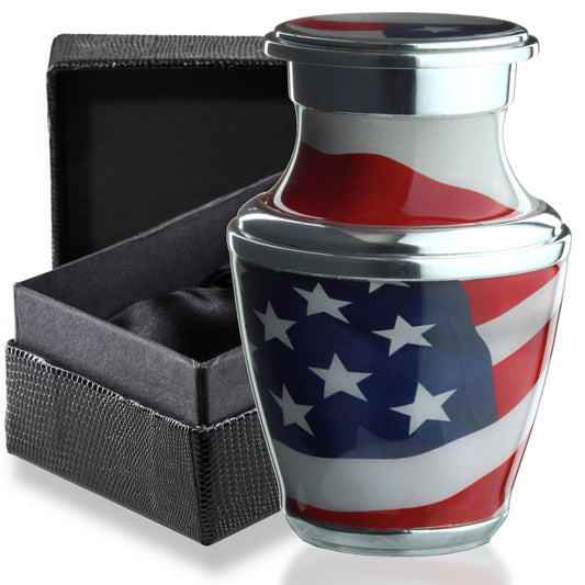 Small American Flag Patriotic Urns