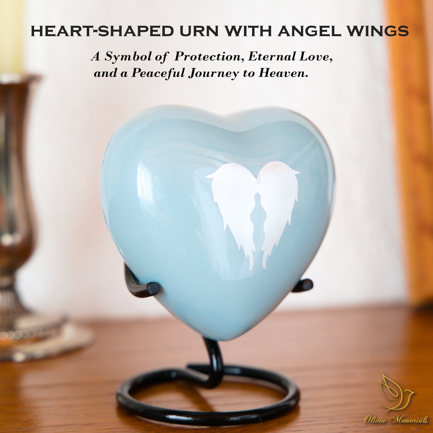 Small Angel Wings Urns - Heart Shaped Keepsakes
