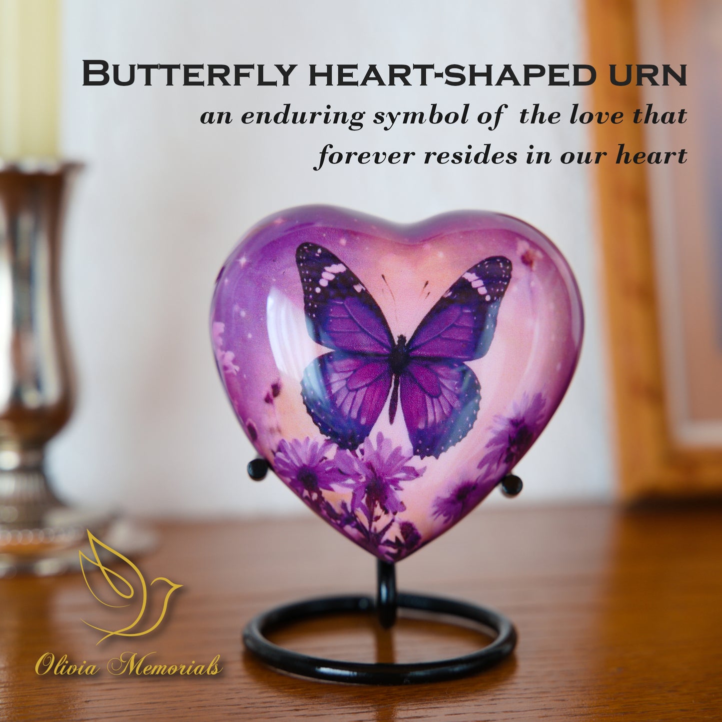 Small Butterfly Urn - Heart Shape