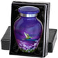 Small Purple Hummingbird Urn Keepsake - olivia-memorials