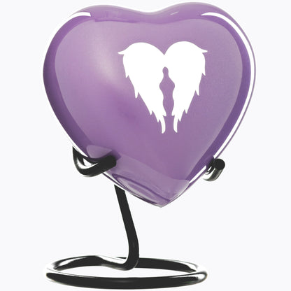 Small Angel Wings Urns - Heart Shaped Keepsakes