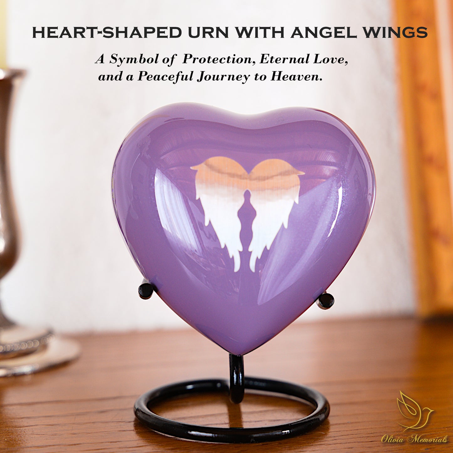 Small Angel Wings Urns - Heart Shaped Keepsakes