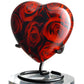 Small Crimson Roses Urn - Heart Shape