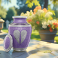 Blue angel wings cremation urn for ashes, adult size, view 3 - Olivia Memorials