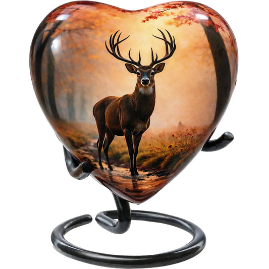 Deer Urn - Heart Shaped