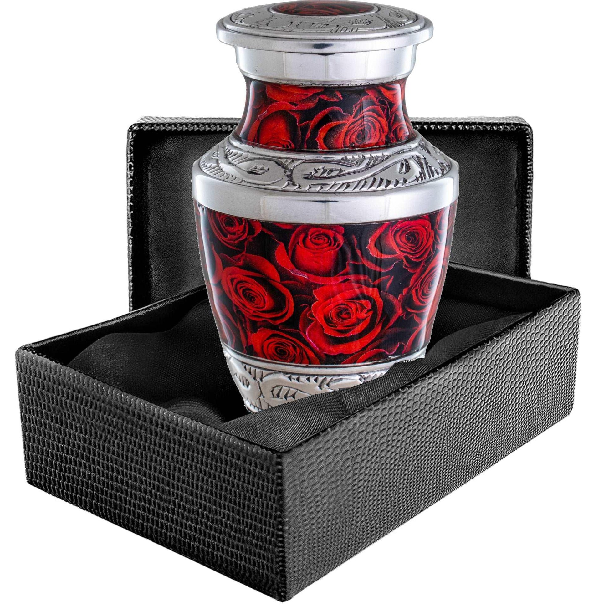 Small Crimson Roses Urn