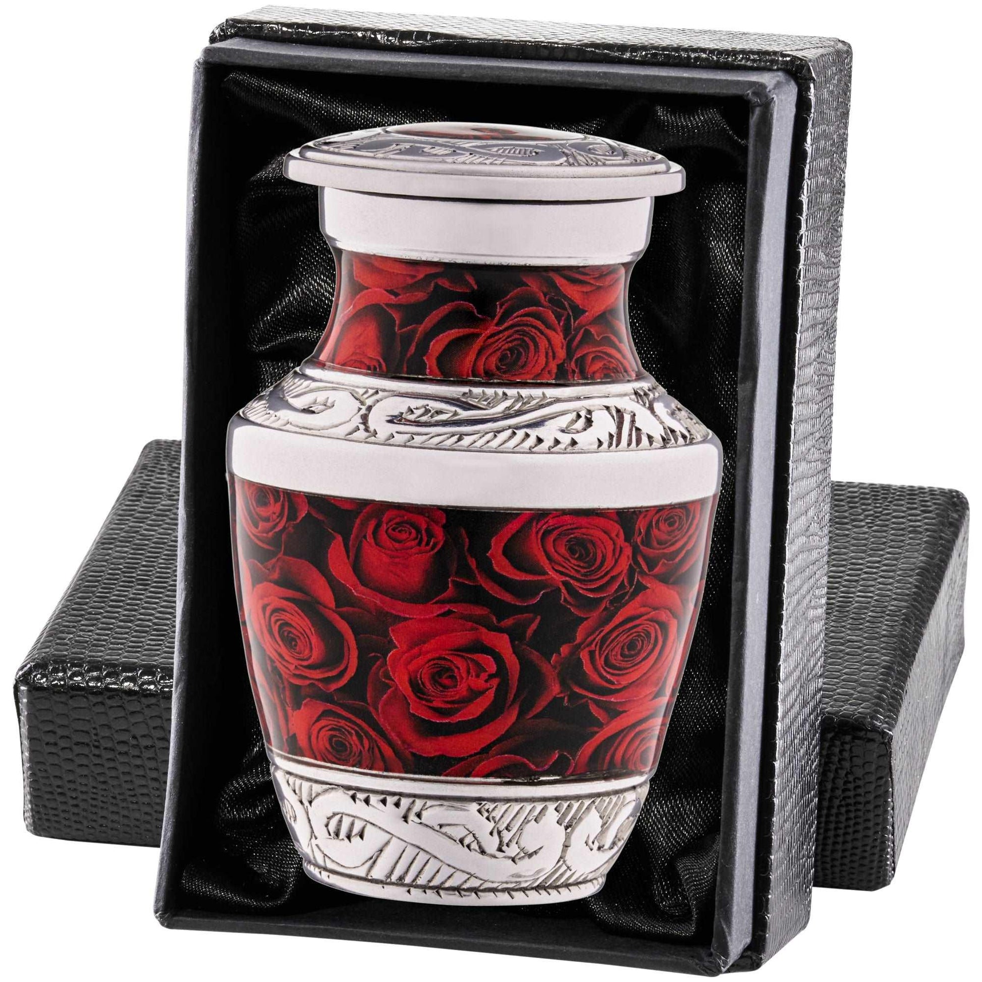 Small Crimson Roses Urn