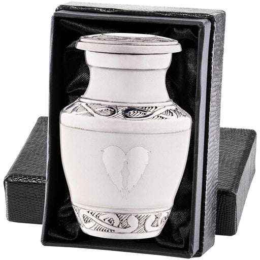Small White Angel Wings Urn