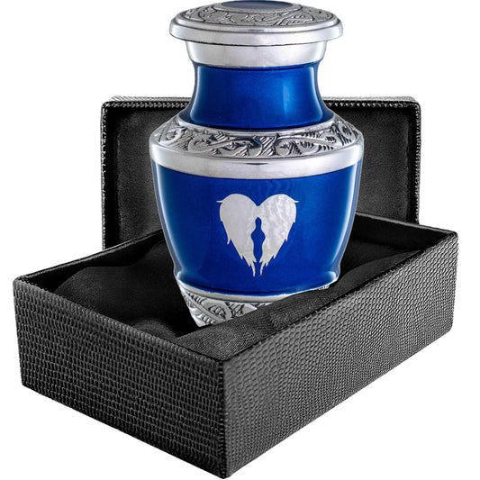 Small Blue Angel Wings Urn