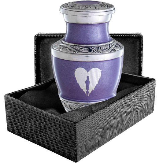 Small Purple Angel Wings Urn