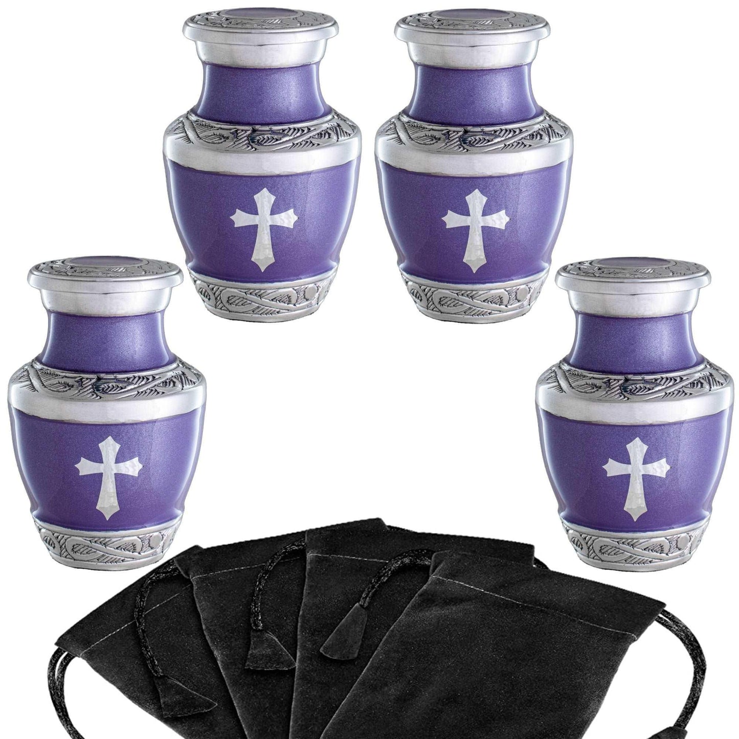 4 Small Purple God's Love Urns