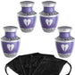 4 Small Purple Angel Wings Urns