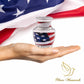 4 Small American Flag Patriotic Urns