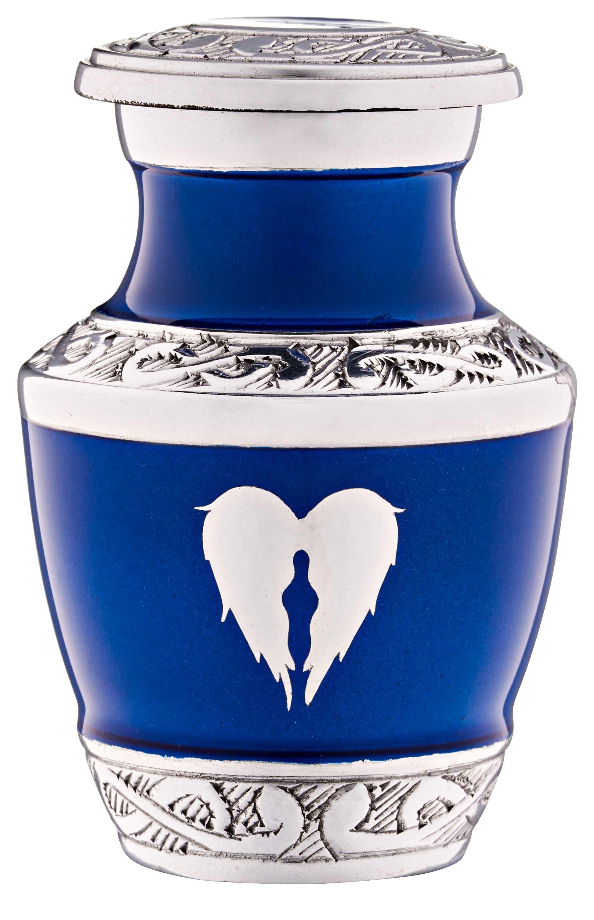 Small Blue Angel Wings Urn