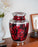 red urn crimson roses for ashes for adults
