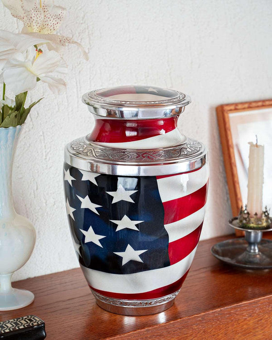 American Flag Patriotic Urn
