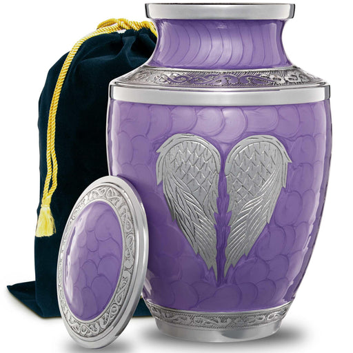 Purple Angel Wings Urn