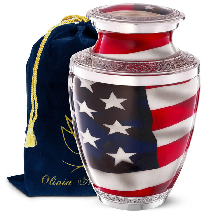 American Flag Patriotic Urn