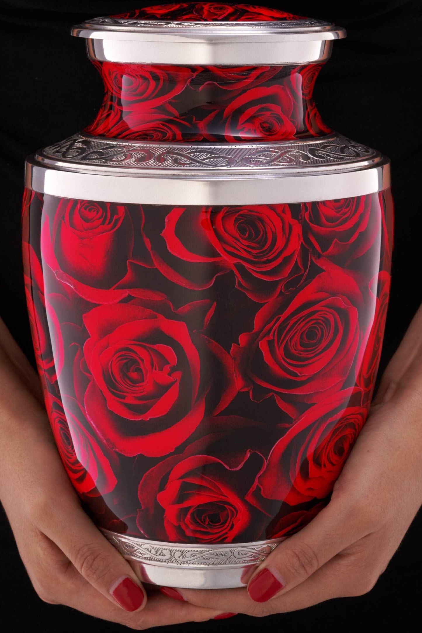 Crimson Roses Urn